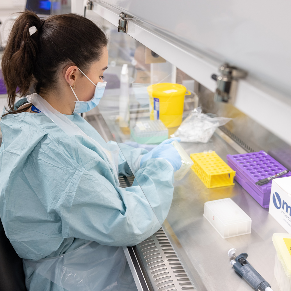 woman in lab