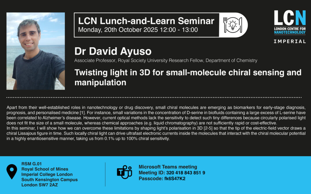 Imperial LCN Lunch-and-Learn Seminar: Dr David Ayuso